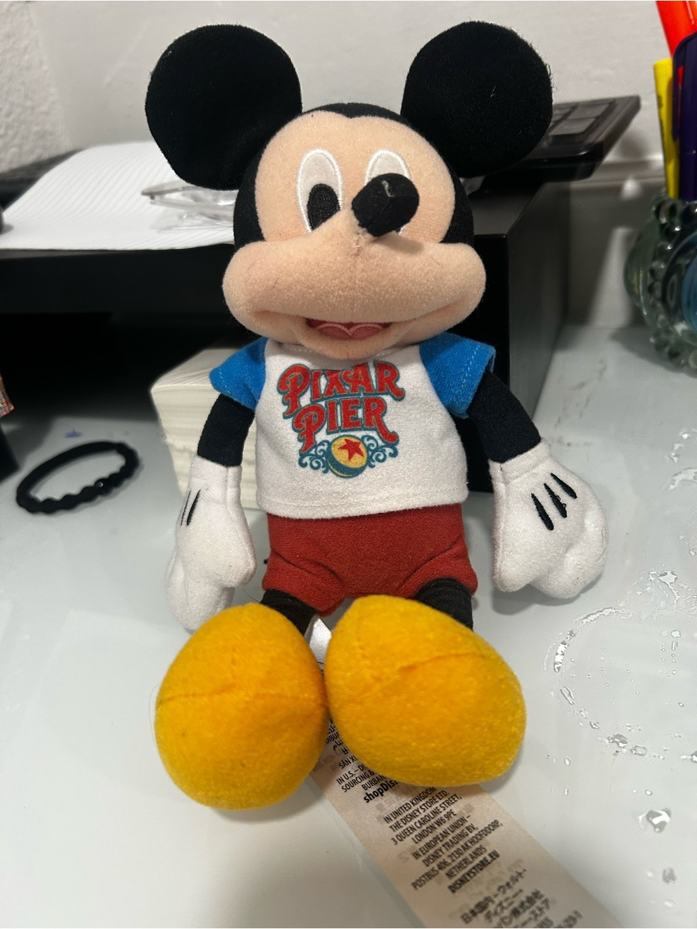 Disney Mickey Mouse Plush in Black, White, Red, Blue and Yellow